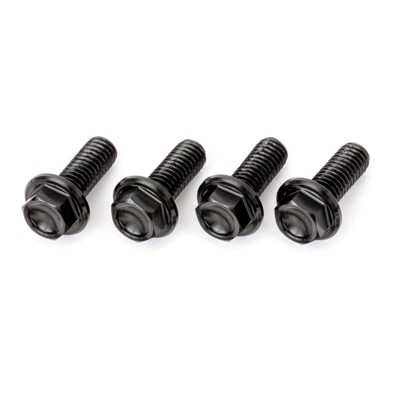 DRC Aluminum M6 Flange Bolts 20mm – Black 4pcs