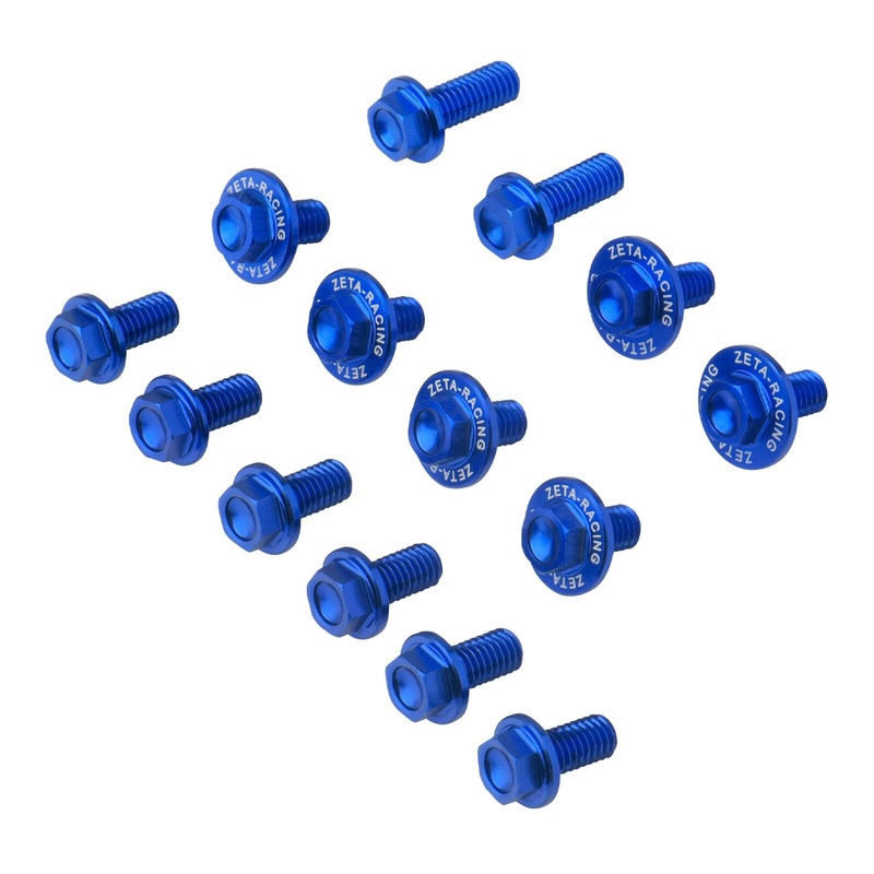 Zeta Aluminum Bolt Set Plastics Suzuki DRZ400S/SM 14 pcs – Blue