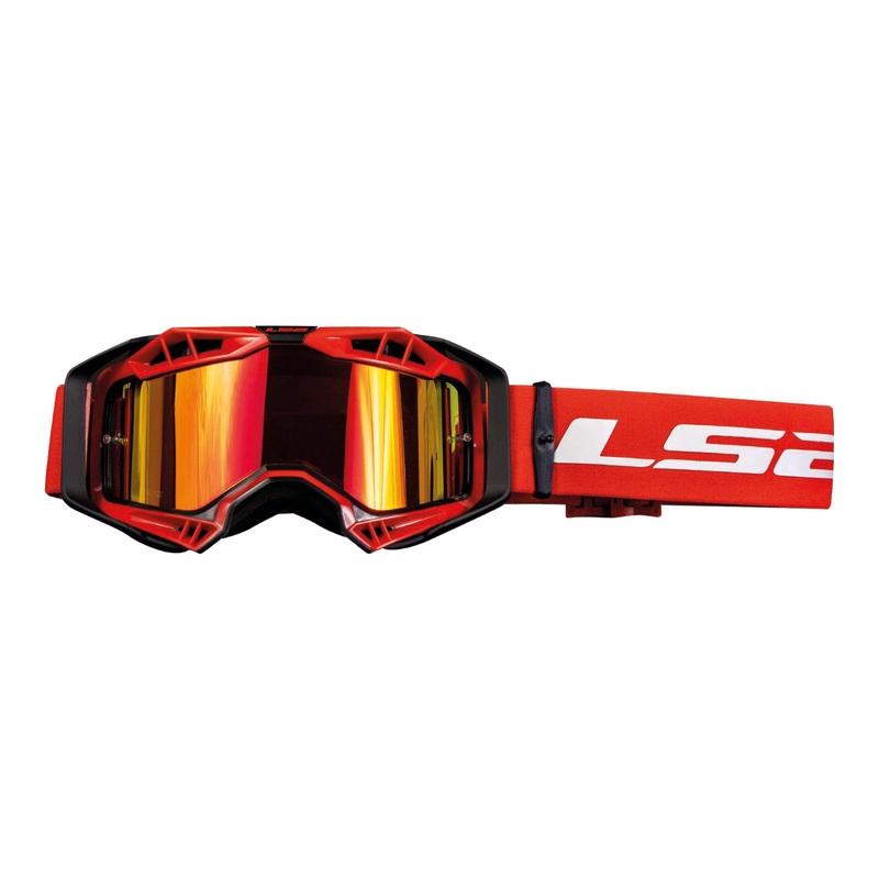 LS2 Aura Pro Goggle – Red with Iridium Lens