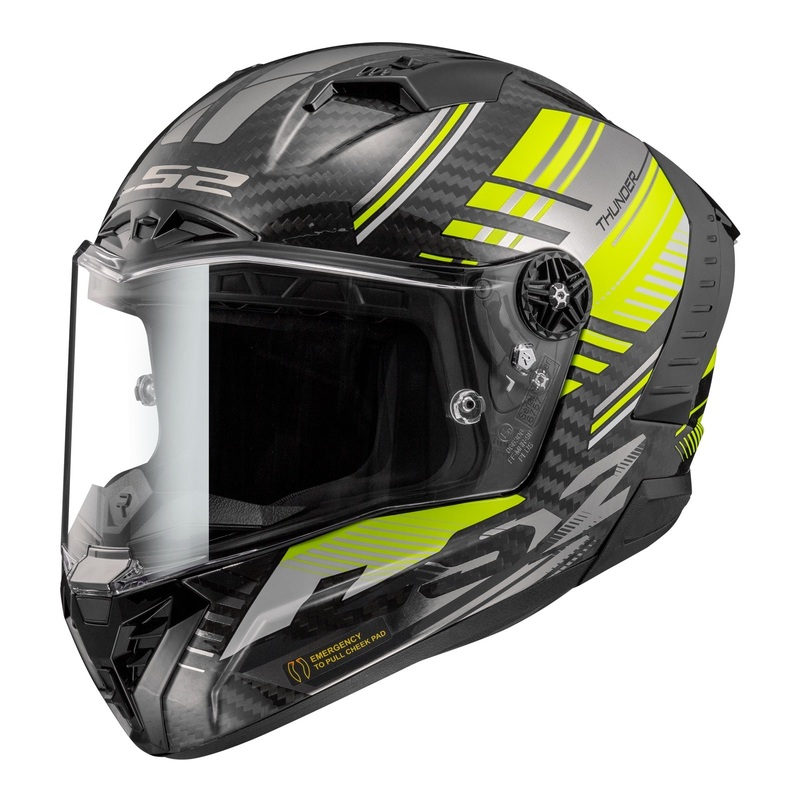 LS2 FF805C Thunder Carbon Volt – Black / Hi-Vis Yellow 06