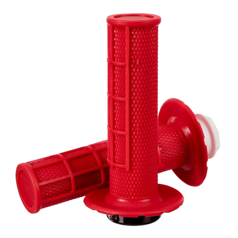 Whites Lock On Grips – Half Waffle – Red (with 6 Cams)