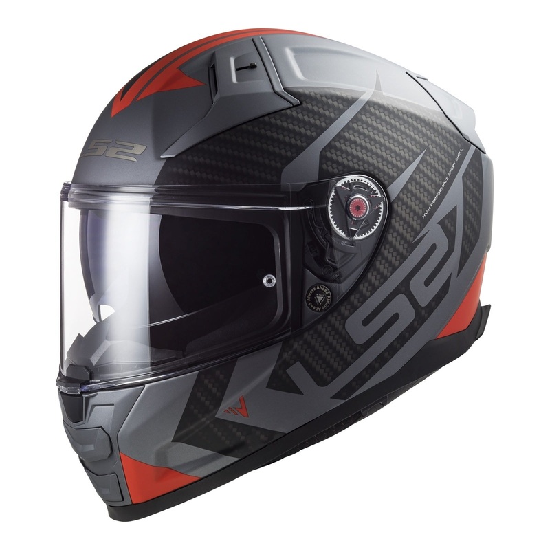 LS2 F881 Vector II Splitter Helmets – Matte Titanium / Red