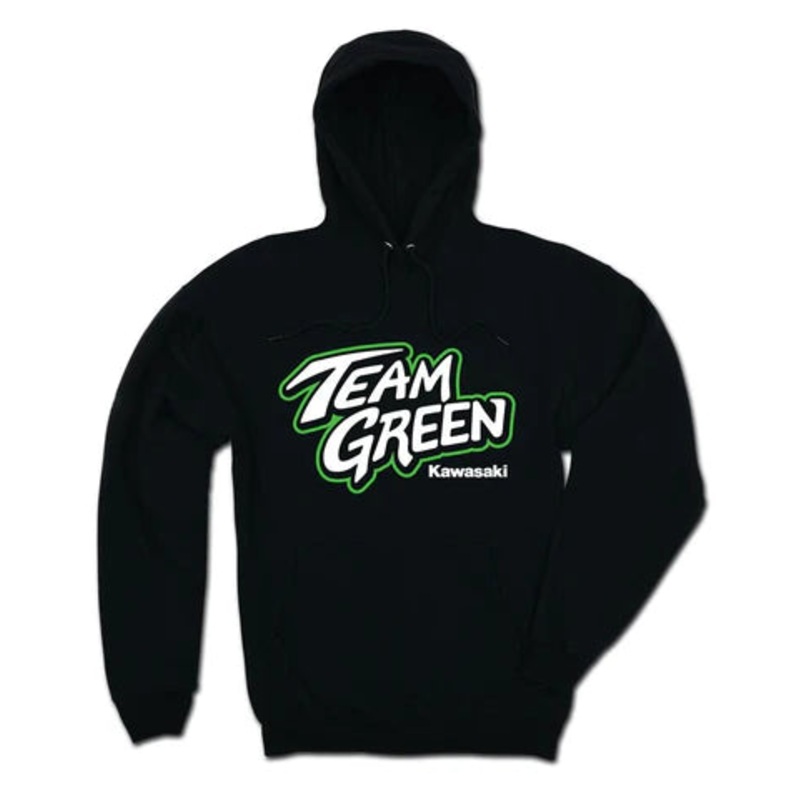 KAWASAKI WOMENS SWEATSHIRT TEAM GREEN HOODED