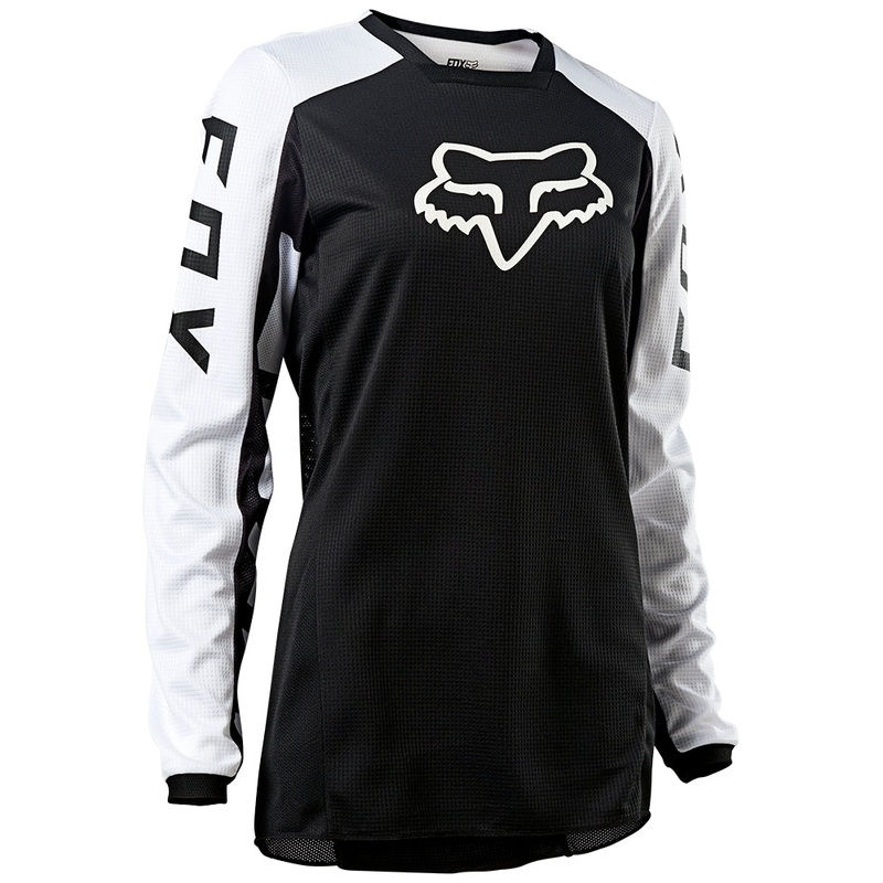FOX WOMENS 180 DJET JERSEY [BLACK/WHITE]