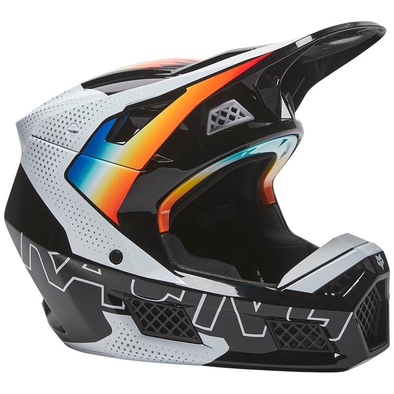 FOX V3 RS RELM HELMET ECE [BLACK/WHITE] L