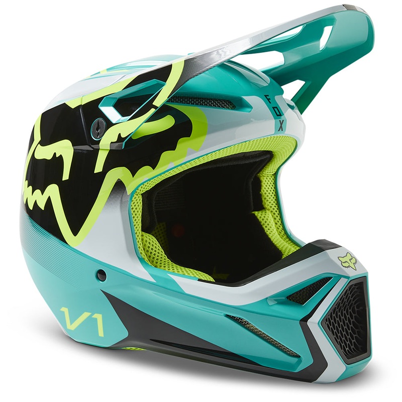 FOX YOUTH V1 LEED HELMET MIPS ECE [TEAL] YS