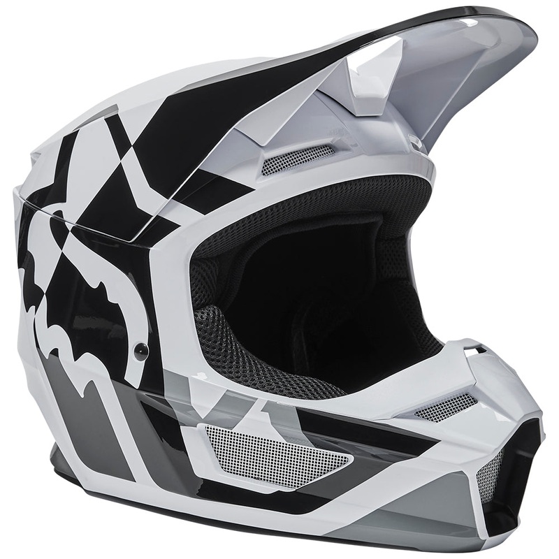 FOX YOUTH V1 LUX HELMET ECE [BLACK/WHITE]