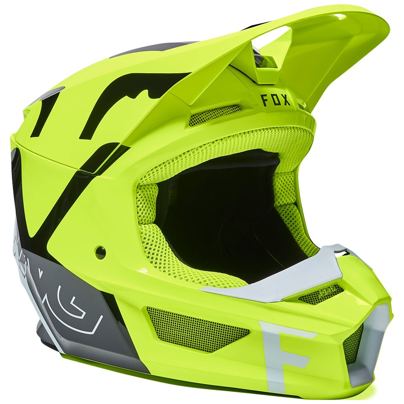 FOX YOUTH V1 SKEW HELMET ECE [FLO YELLOW] YS