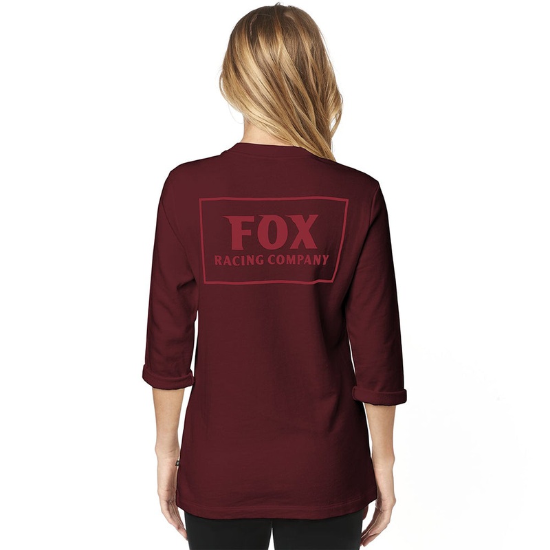 FOX WOMENS HEATER 3/4 CREW FLEECE [CRANBERRY]