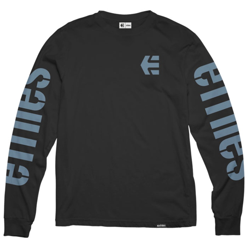 ETNIES ICON LS TEE [BLACK/BLUE]
