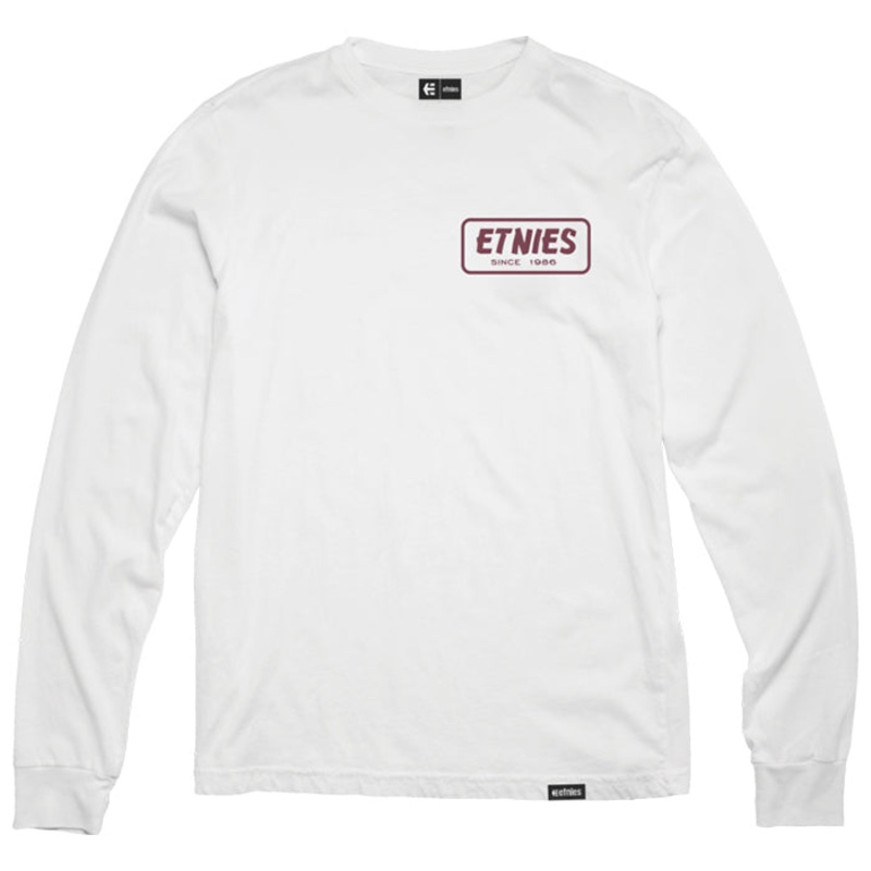ETNIES QUALITY LS TEE [WHITE/BURGUNDY]