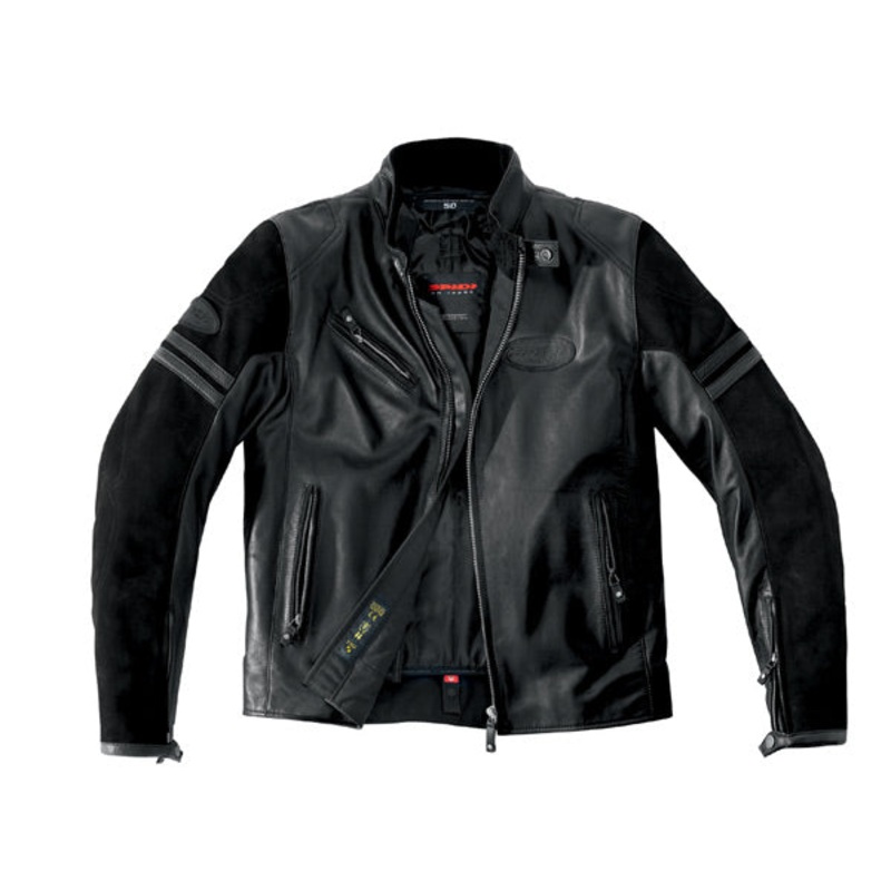 ** Spidi Ace Leather Jacket black with suede – size 52