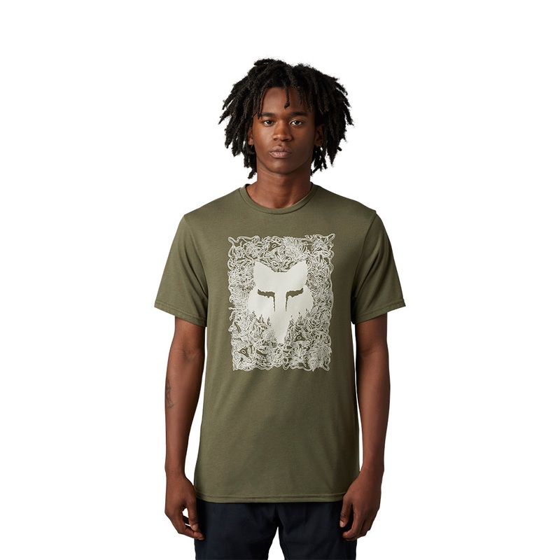 FOX AUXLRY SS TECH TEE [OLIVE GREEN]