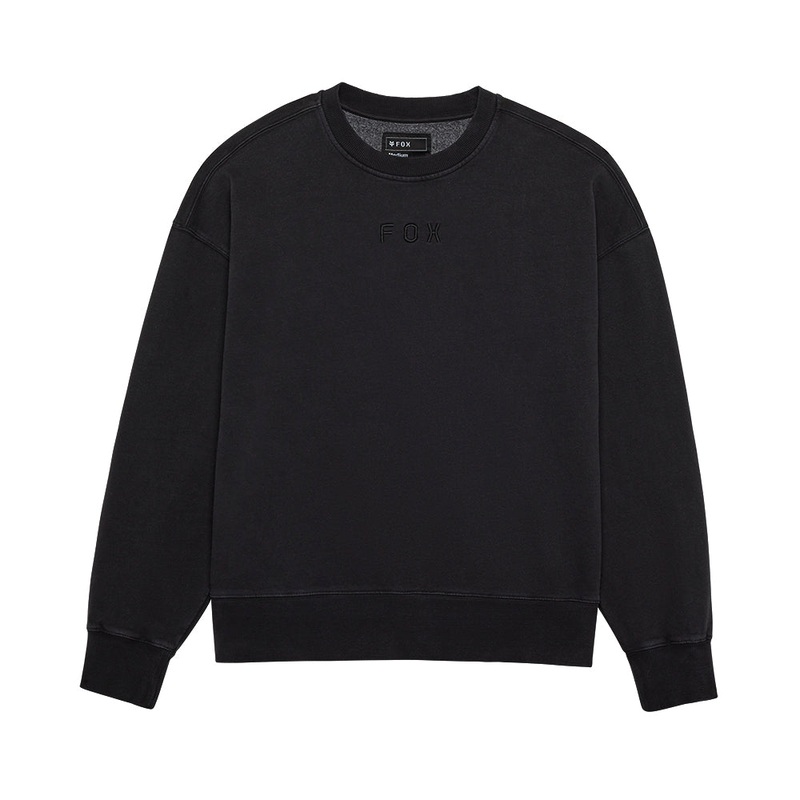 FOX WORDMARK OVERSIZED FLEECE CREW [BLACK]