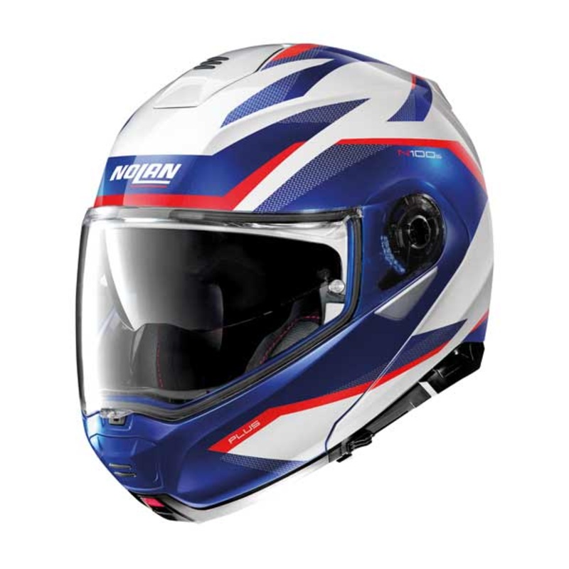 Nolan N100-5 PLUS N-Com Flip Face Helmet – blue/white