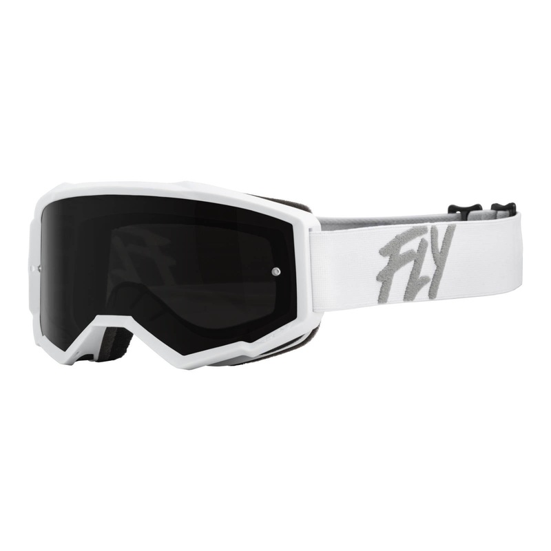 FLY Racing Youth Zone Goggle – White with Dark Smoke Lens