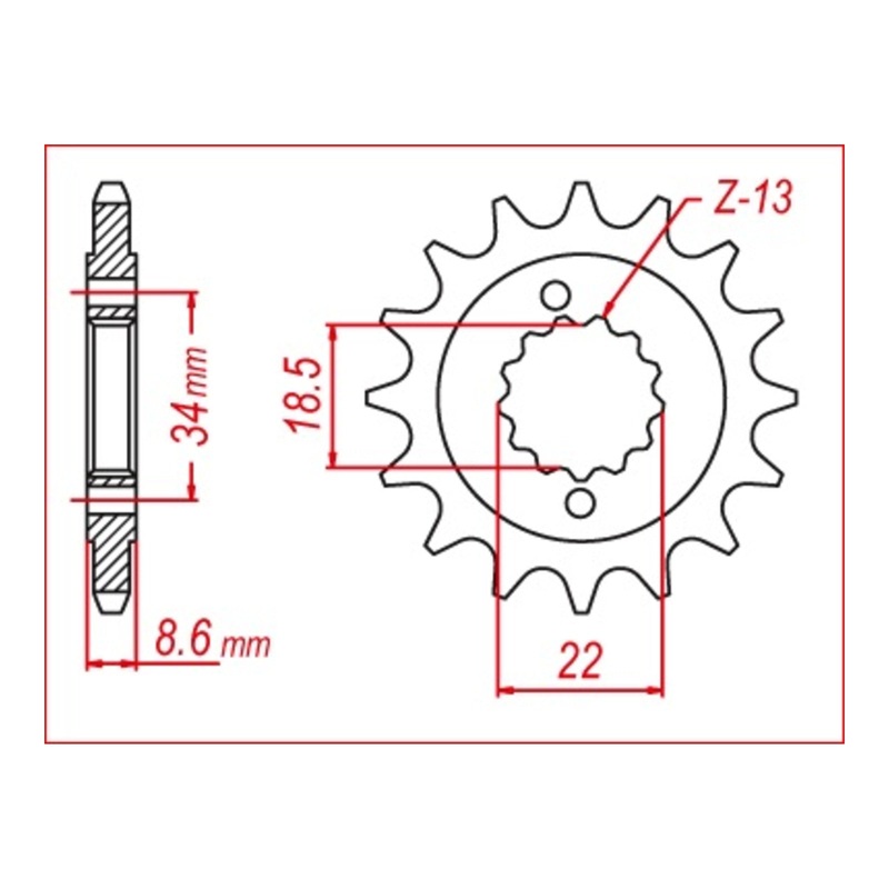 MTX 1908 Steel Front Sprocket #520