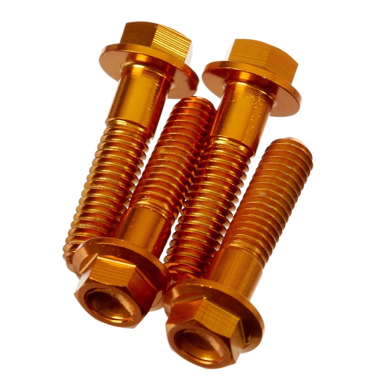 DRC Aluminum M6 Flange Bolts 25mm – Gold 4pcs