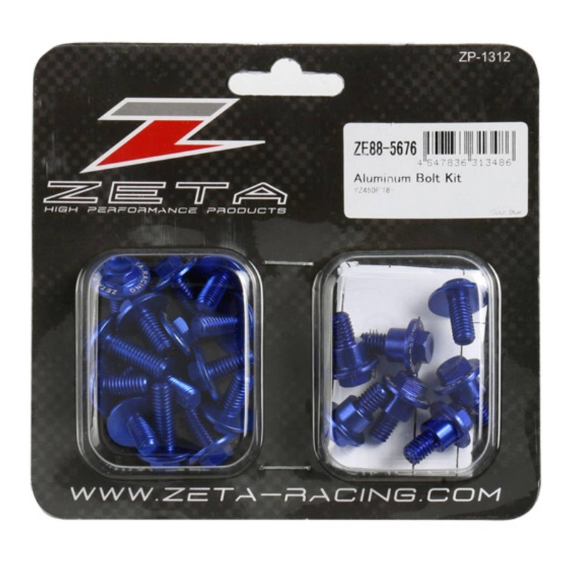 Zeta Aluminum Bolt Set Plastics Yamaha YZ450F ’18- 21 pcs – Blue