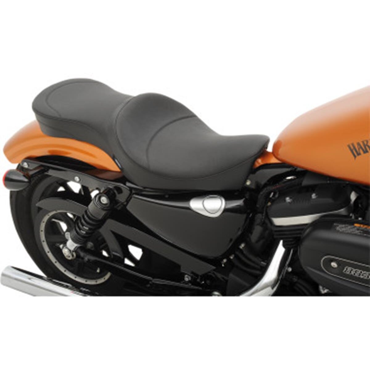 DRAG SPECIALTIES Double Bucket Seat - Mild Stitch - Vinyl - Black - XL '10-'22