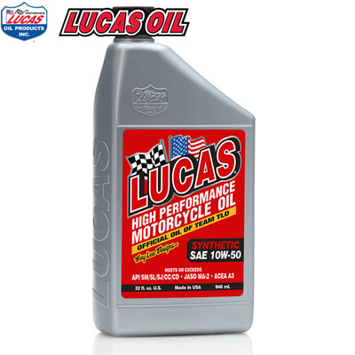 Lucas High Performance Synthetic 10W50 Motorcycle Oil Quart
