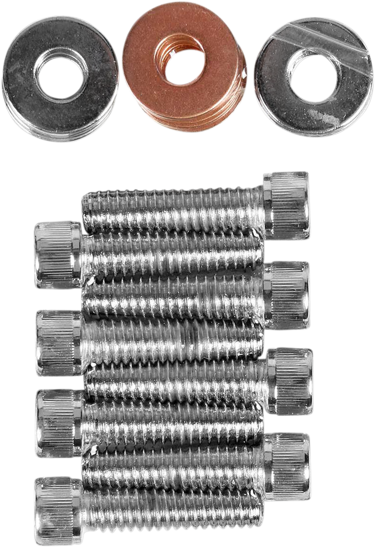DRAG SPECIALTIES Bolt Set - Rocker Box - Knurled - Chrome - Harley-Davidson '84-'03