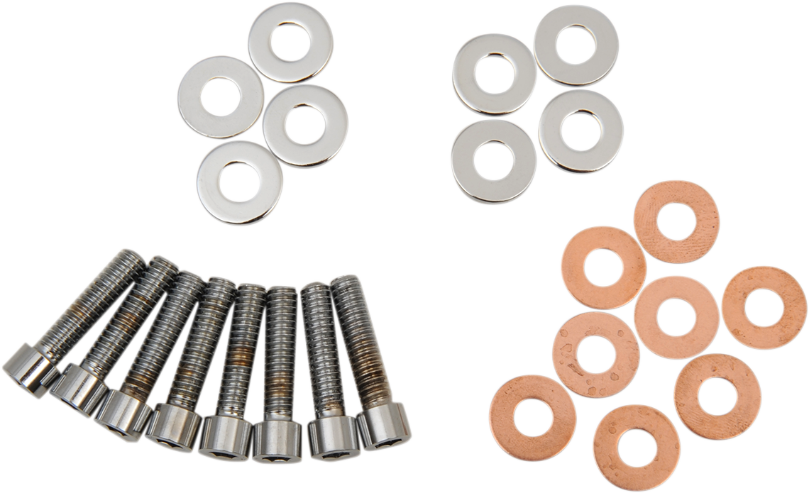 DRAG SPECIALTIES Bolt Set - Rocker Box - Smooth - Chrome - Harley-Davidson '84-'03
