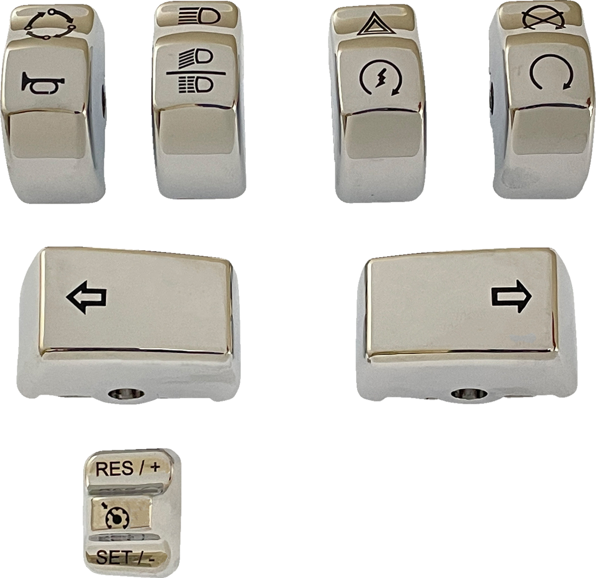 DRAG SPECIALTIES Switch Cap Kit - 7-Piece - Chrome