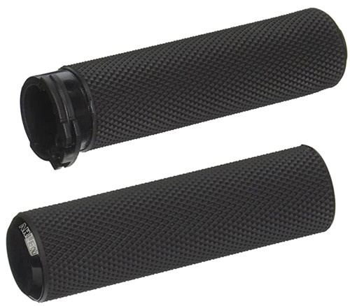 Arlen Ness Fusion Knurled Black Handlebar Grips (07-325)