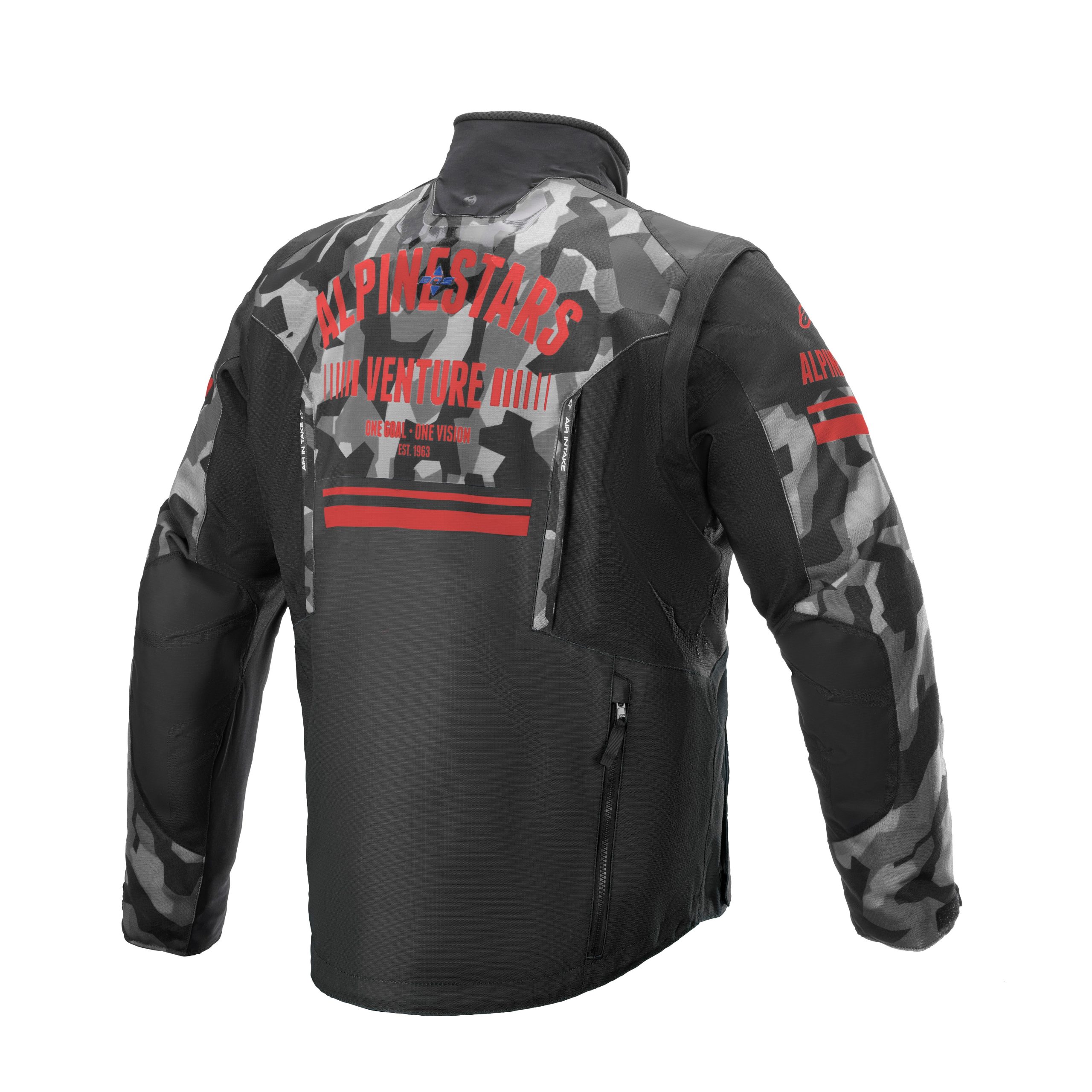 ALPINESTARS VENTURE R JACKET GREY CAMO/ RED FLUO LG - 482-8002L