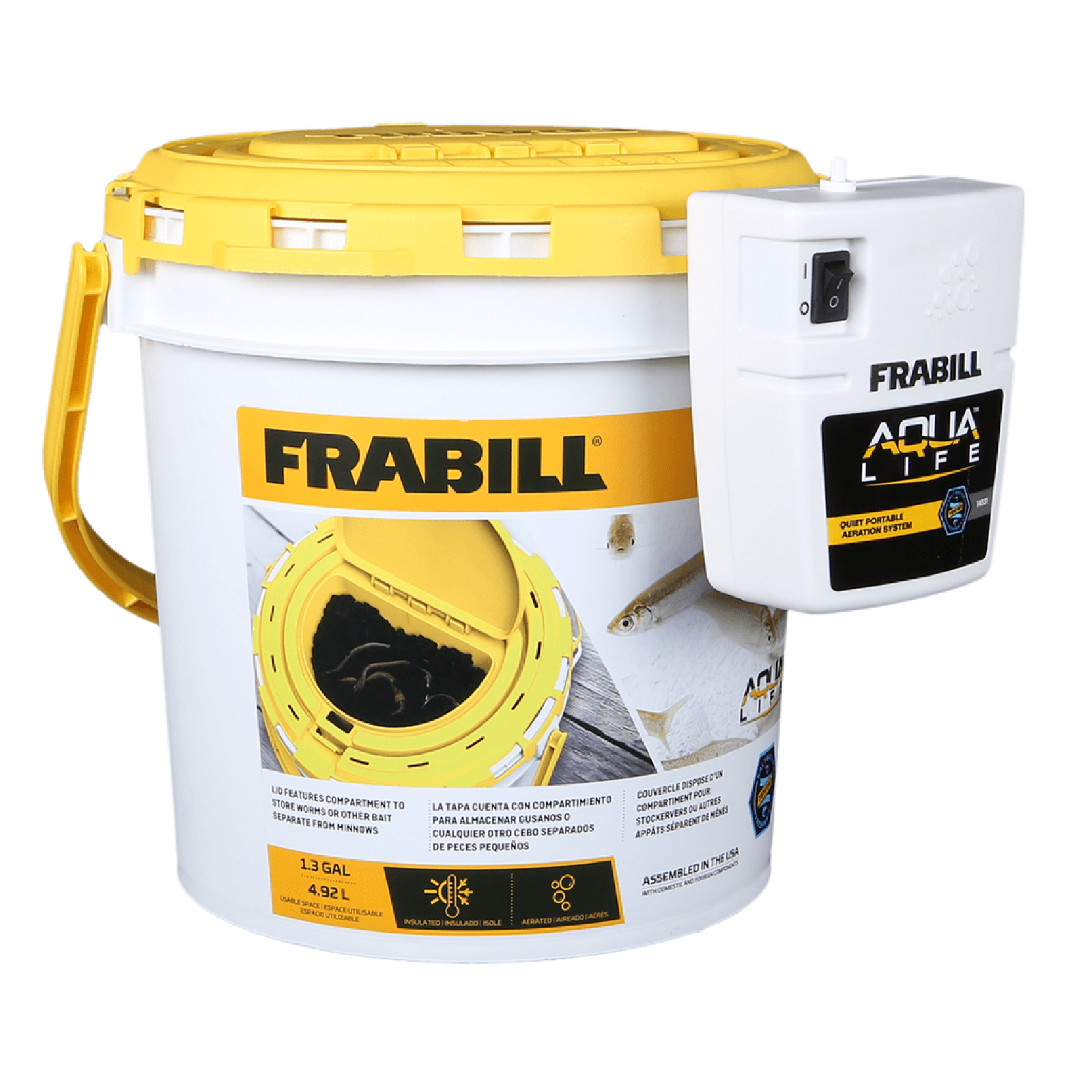 Frabill Insulated Bait Bucket w/ Clip on Aerator