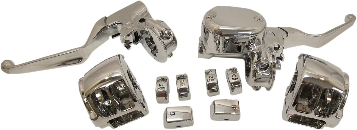 DRAG SPECIALTIES Handlebar Control Kit - ABS - Chrome - XL '13-'22