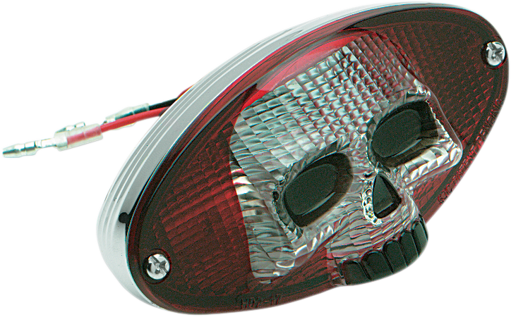 DRAG SPECIALTIES Taillight - Red Cat Eye with Skull Face