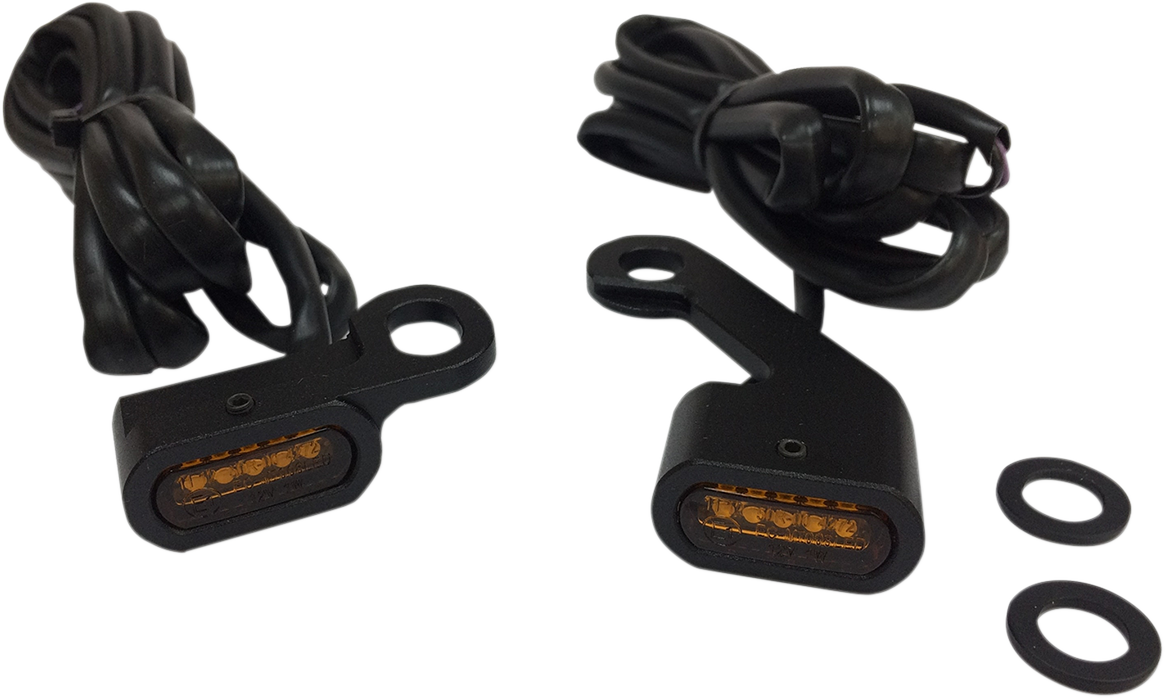 DRAG SPECIALTIES LED Handlebar Marker Lights - Mechanical Clutch - Black/Amber