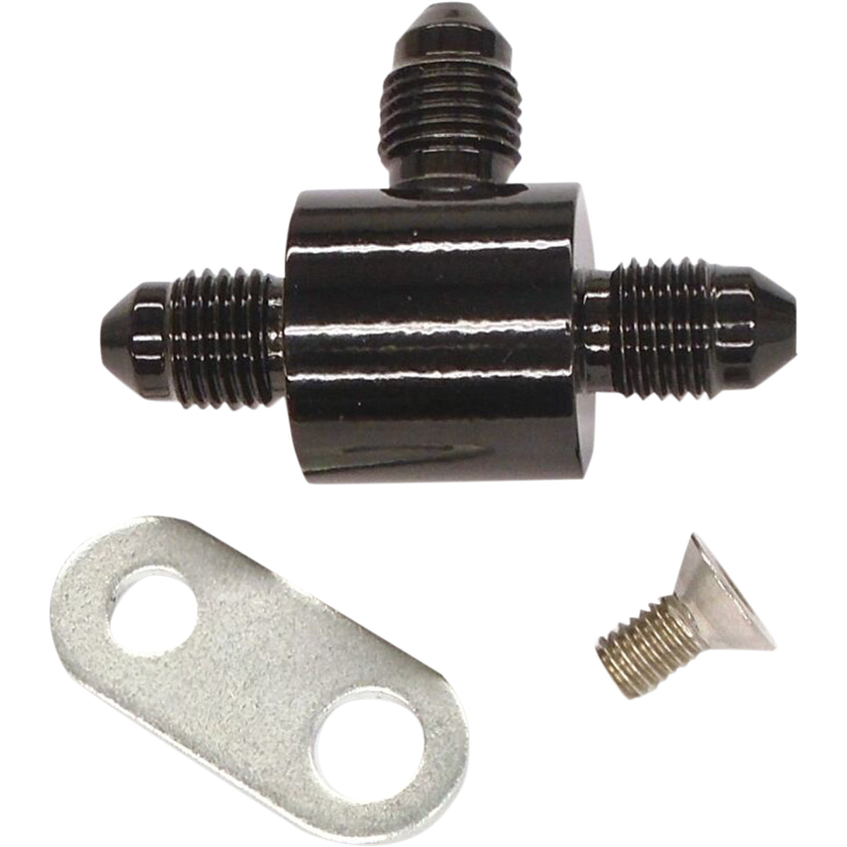 MAGNUM SHIELDING 1742-0484 1704-982 Brake Line T-Block Fitting T-Block with Bracket - AN3 - Black