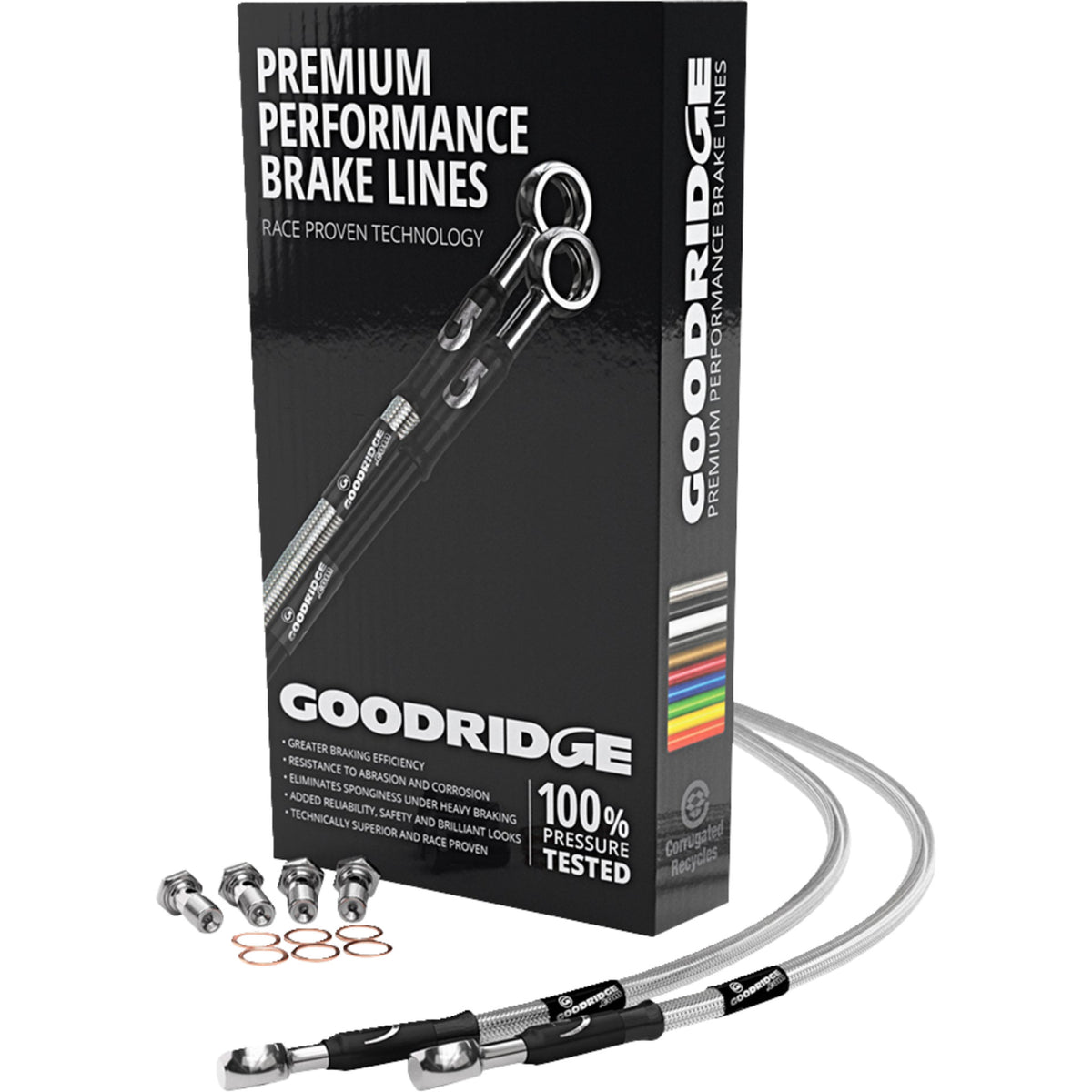 Goodridge Brake Line Kit - HD0063-2RC-CL For Harley Softail / Screamin' / 15th Anniversary 2000-2006