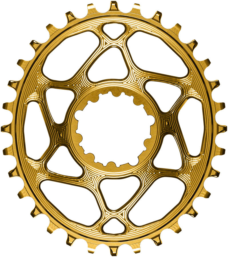 absoluteBLACK Oval Narrow-Wide Direct Mount Chainring - 32t, SRAM 3-Bolt Direct Mount, 3mm Offset, Gold