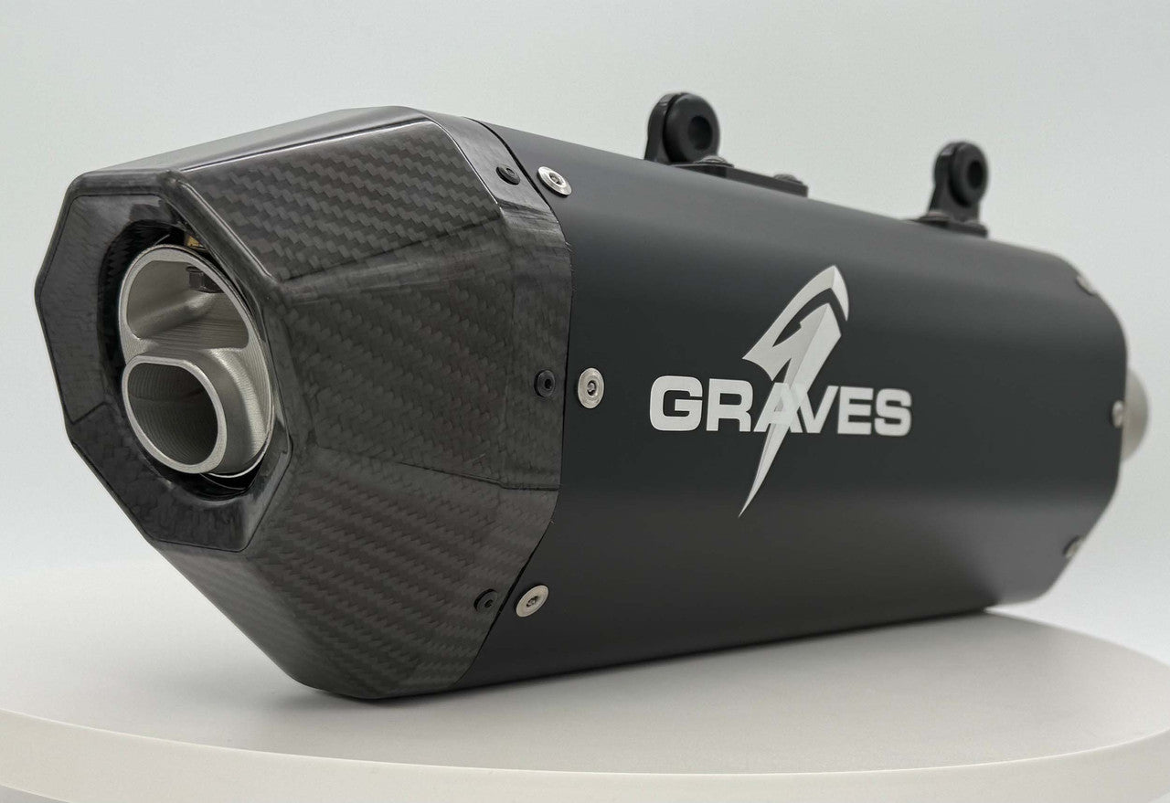 Graves Dual Stage Quiet Core Stainless Exhaust Black KTM 350/450/500 E