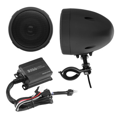 Boss Audio Boss Audio Systems Motorcycle Speaker Amplifier/ Bluetooth/ 3in Speakers Pair- Black
