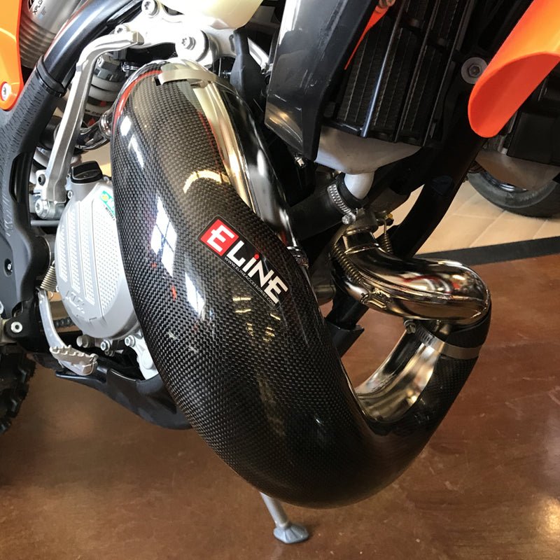 E-Line Carbon Fiber Pipe Guard 2024-UP KTM/HUS 150 Stock Pipe | MPG15024