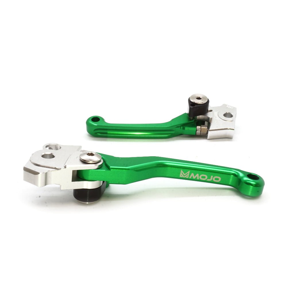 Kawasaki Folding Clutch/Brake Lever Set | BLEM-KAW-LS1-GRN [OPEN PACKAGE RETURN]