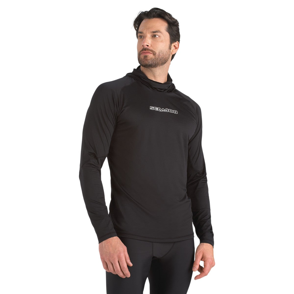 SEA-DOO MEN'S UV PROTECTION HOODED SHIRT BLACK XXL - 4546591490