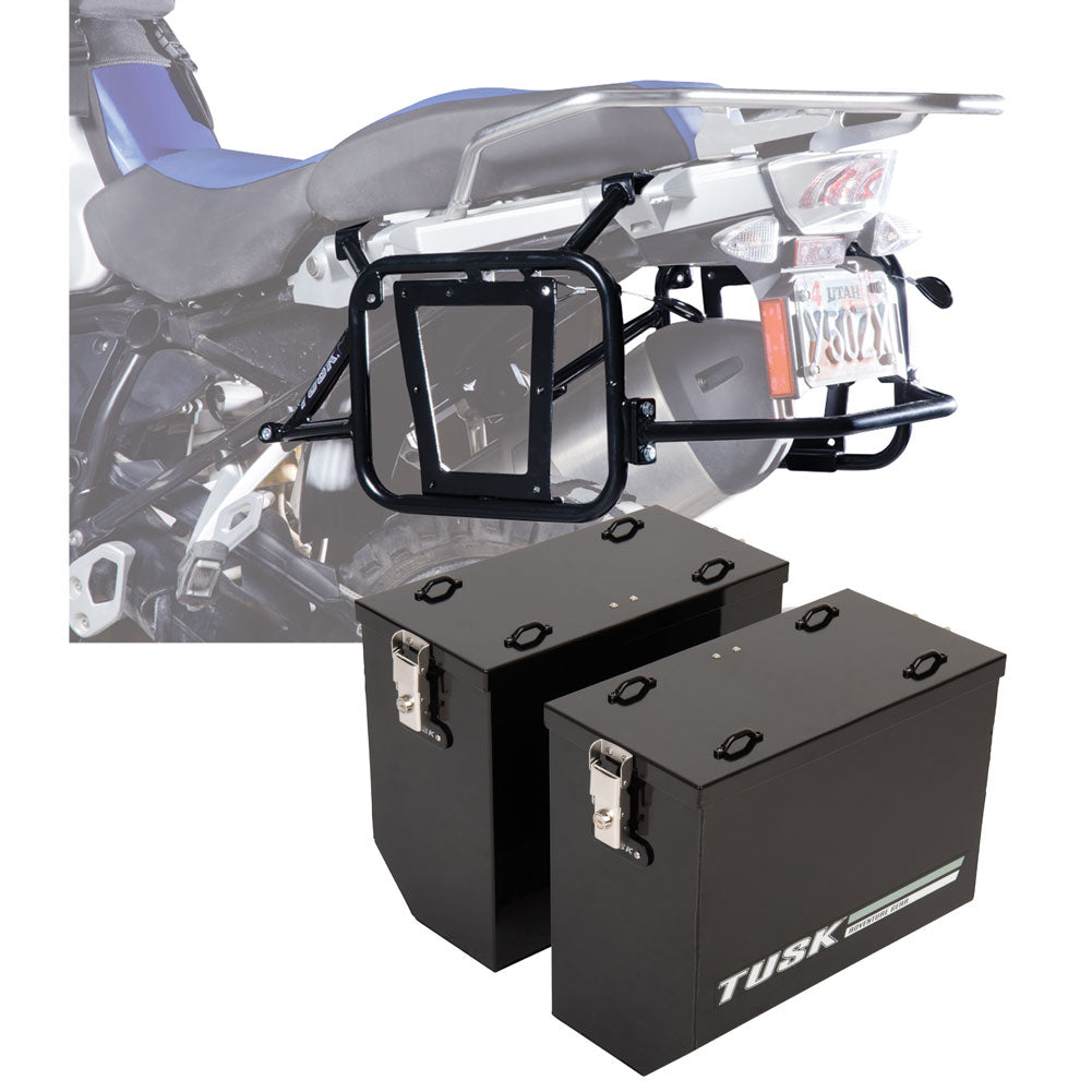 Tusk Aluminum Panniers with Pannier Racks V2 Large BMW R1200GS 2013–20